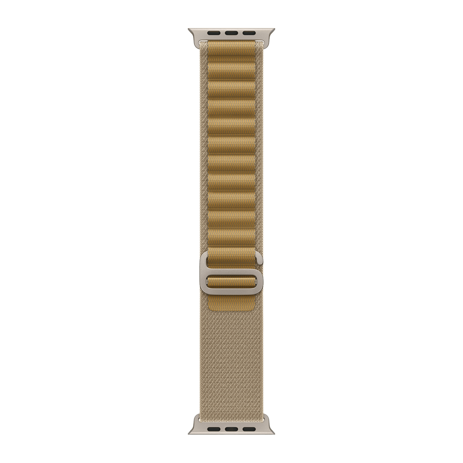 Apple Spandex, Polyester & Natural Titanium Alpine Loop for Apple Watch (44mm / 45mm / 46mm / 49mm, Medium) (Corrosion Resistant, Tan)
