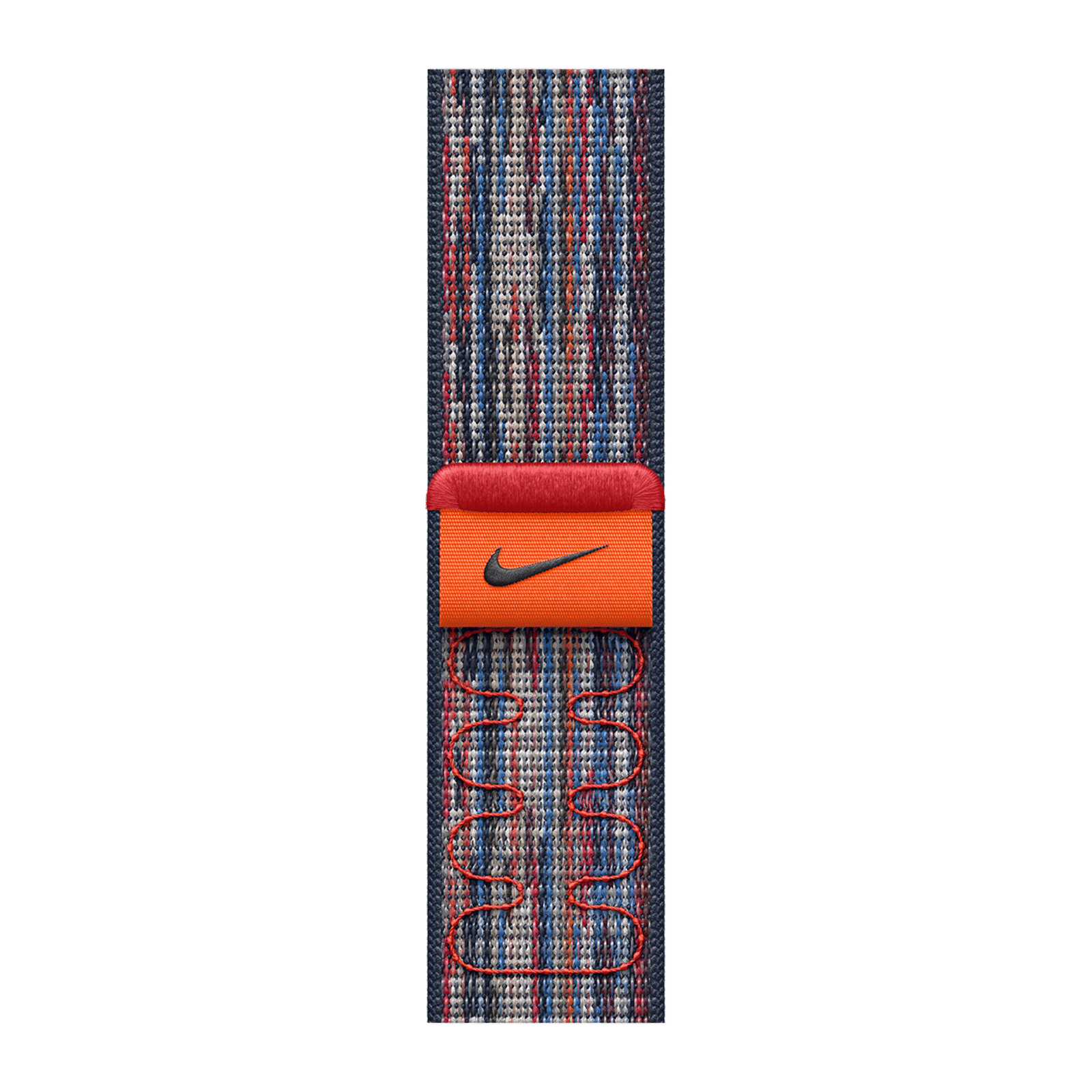 Apple Woven Nylon Nike Sport Loop for Apple Watch (38mm / 40mm / 41mm / 42mm) (Hook-and-Loop Fastener, Blue & Red)