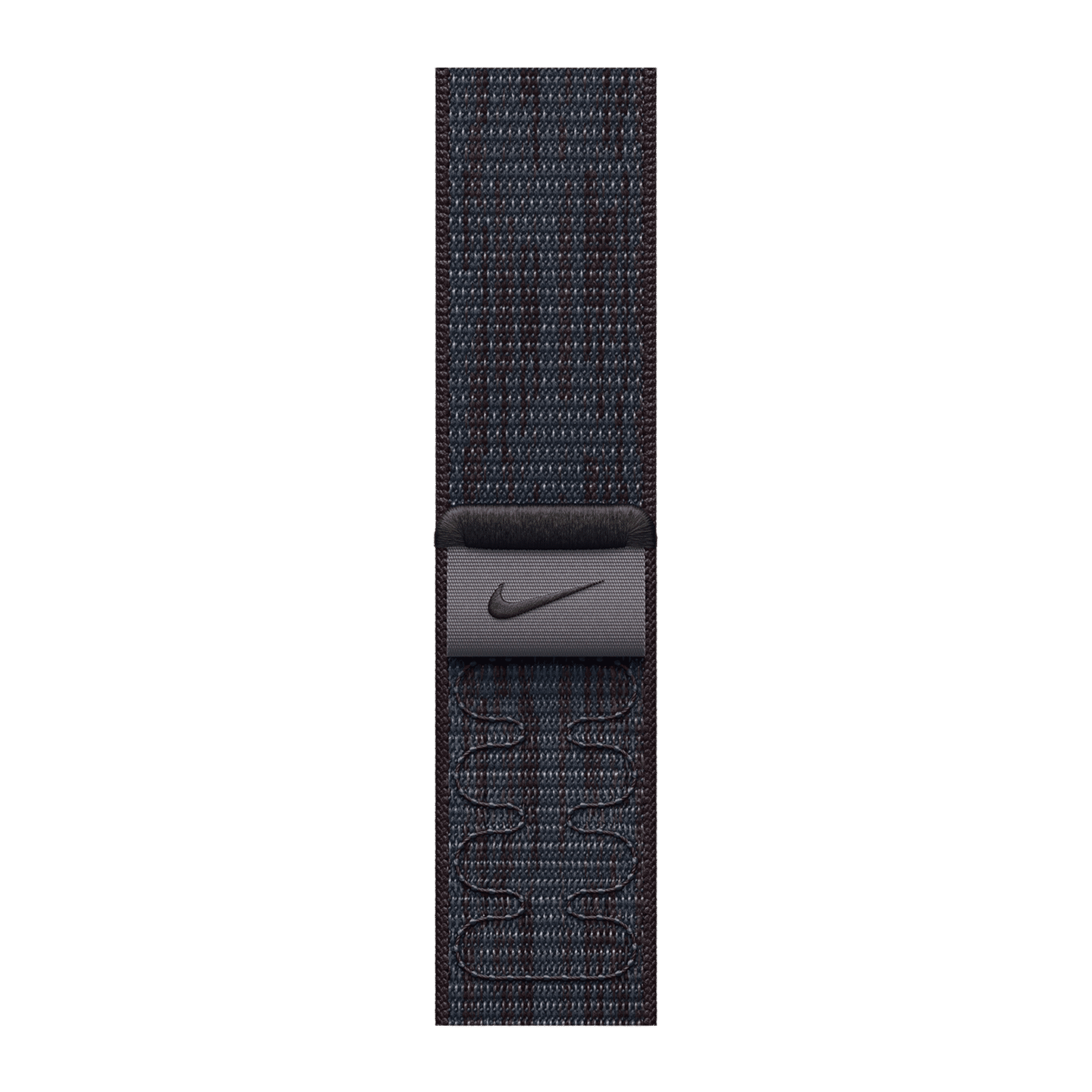 Apple Woven Nylon Nike Sport Loop for Apple Watch (44mm / 45mm / 46mm / 49mm) (Hook-and-Loop Fastener, Black & Blue)