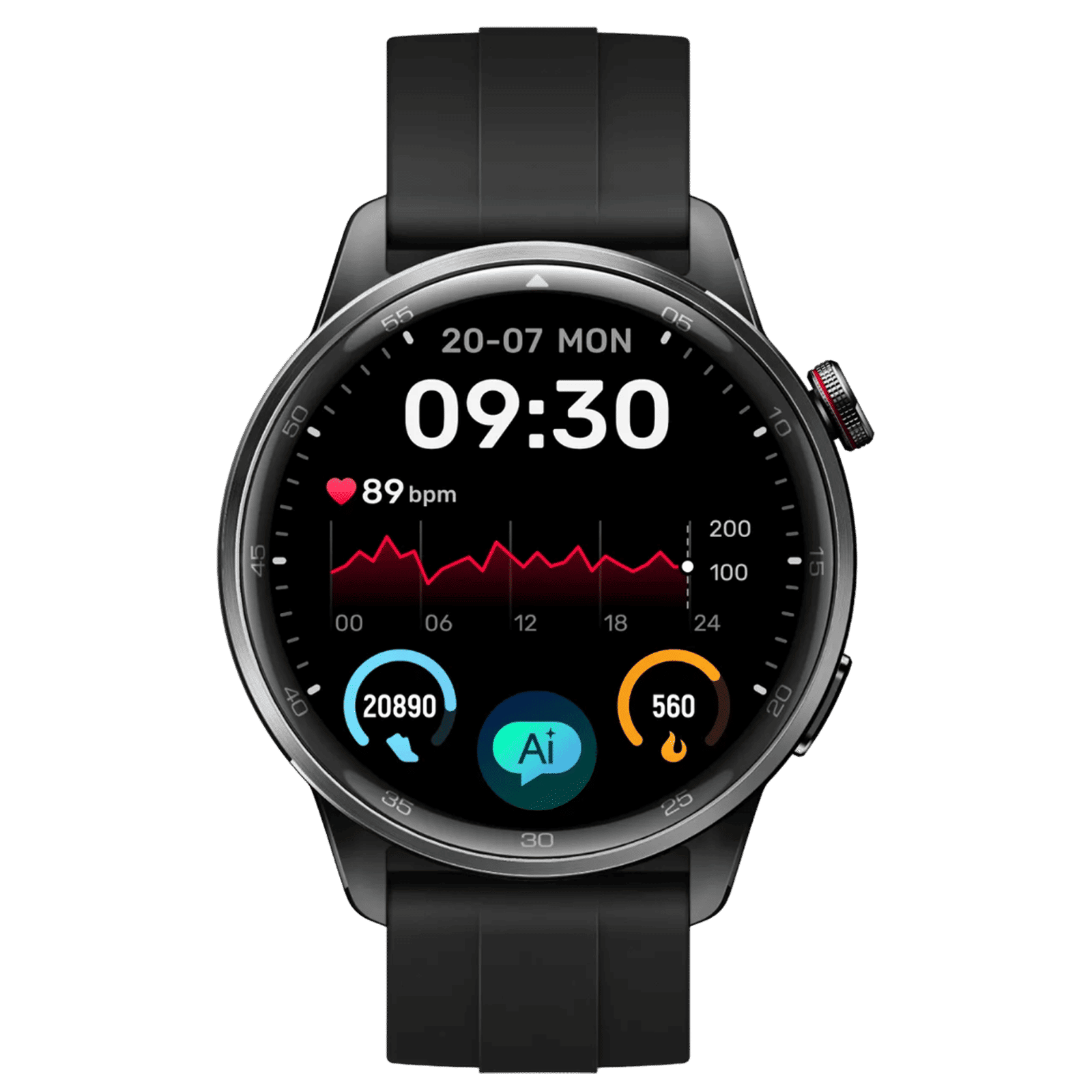 realme S2 Smartwatch with Bluetooth Calling (36.3mm AMOLED Display, IP68 Water and Dust Resistant, Midnight Black Strap)