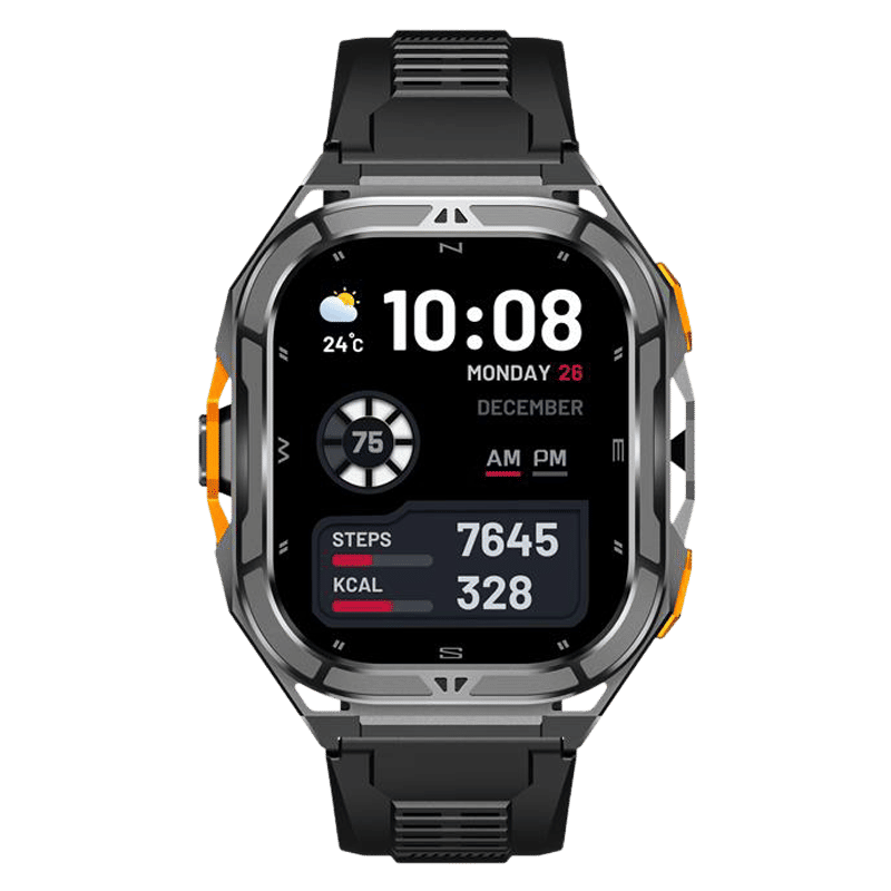 Croma Velocity X2 Smartwatch with Dual Band GPS (49.7mm AMOLED Display, 50M Water Resistant, Black Strap)