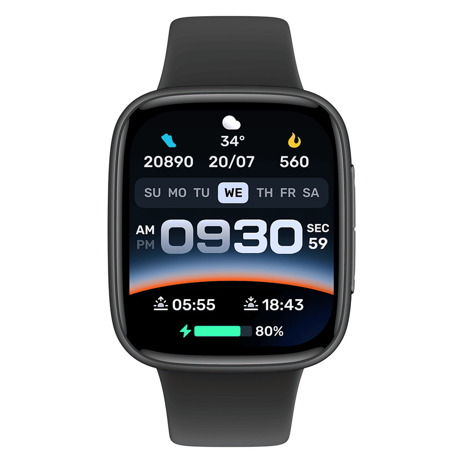 Croma Velocity S1 Smartwatch with Bluetooth Calling (47mm AMOLED Display, IP68 Water Resistant, Black Strap)