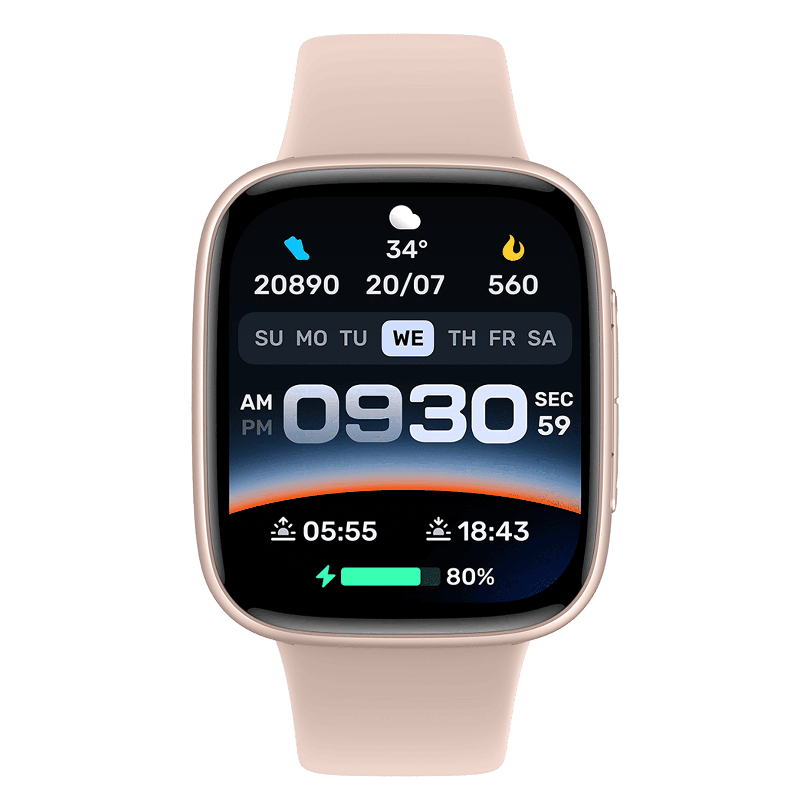 Croma Velocity S1 Smartwatch with Bluetooth Calling (47mm AMOLED Display, IP68 Water Resistant, Pink Strap)