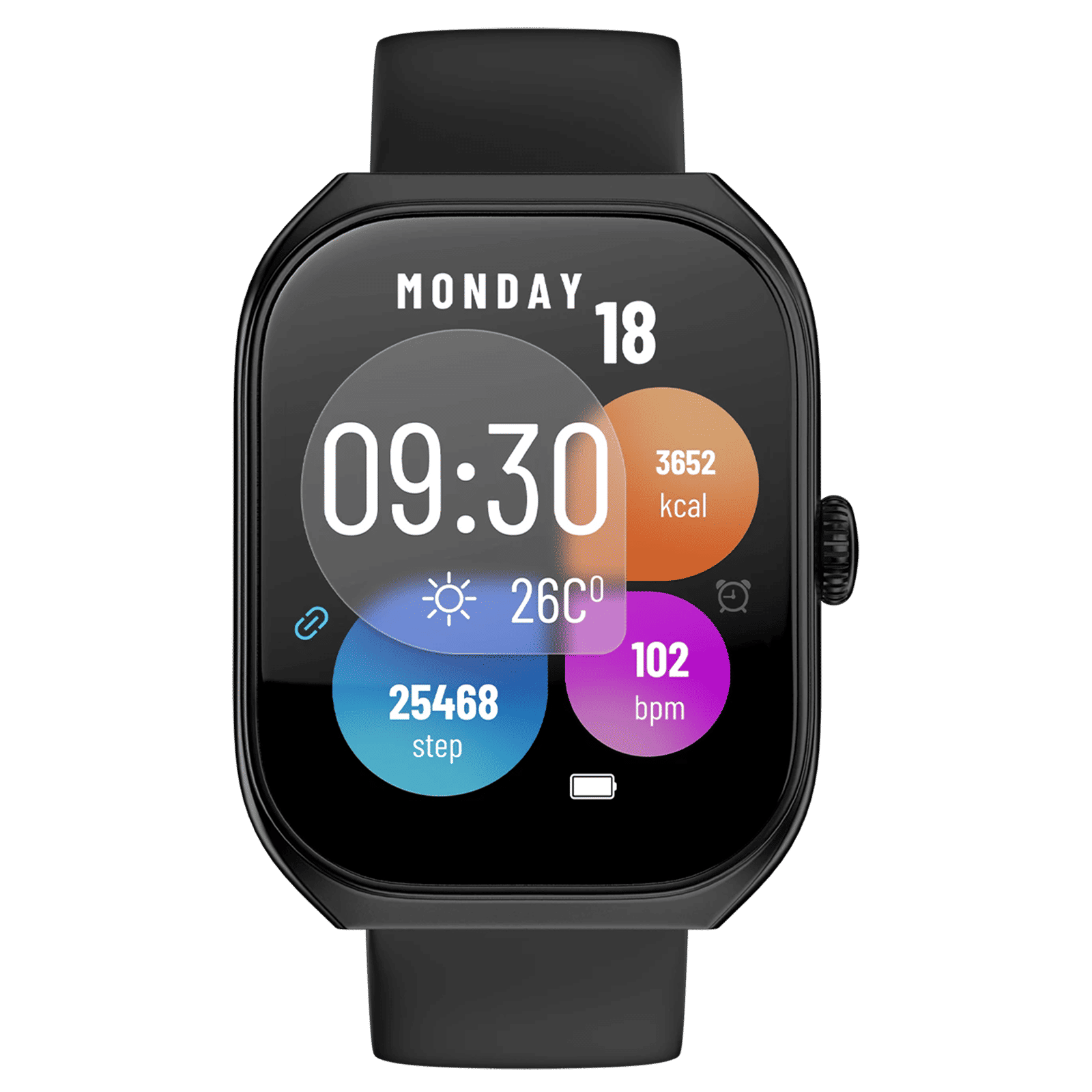 noise ColorFit Icon Arc Smartwatch with Bluetooth Calling (51.05mm, TFT Display, 1 ATM Water Resistant, Jet Black Strap)