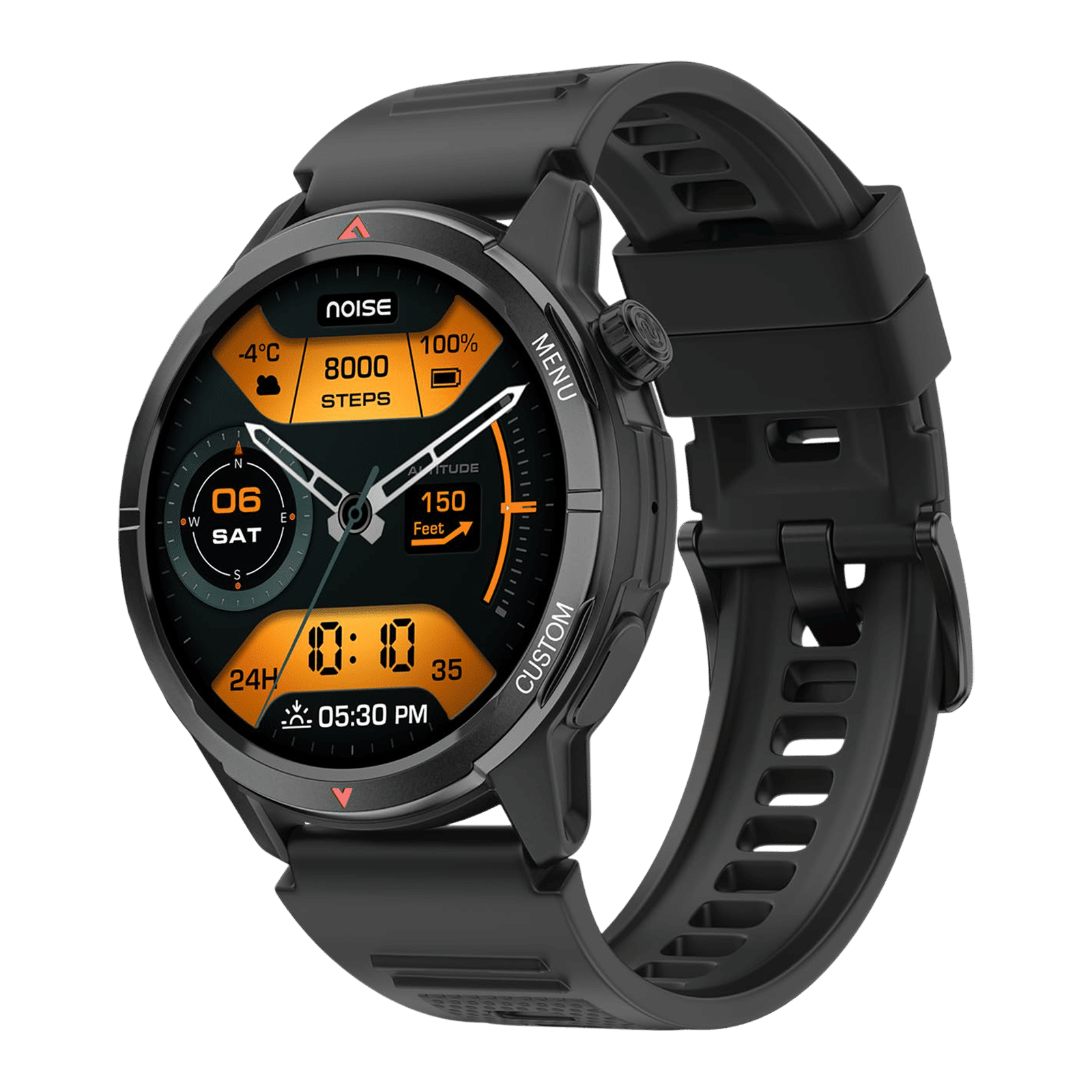 noise NoiseFit Endeavour 2 Smartwatch with Bluetooth Calling (37.08mm AMOLED Display, 5 ATM Water Resistant, Jet Black Strap)