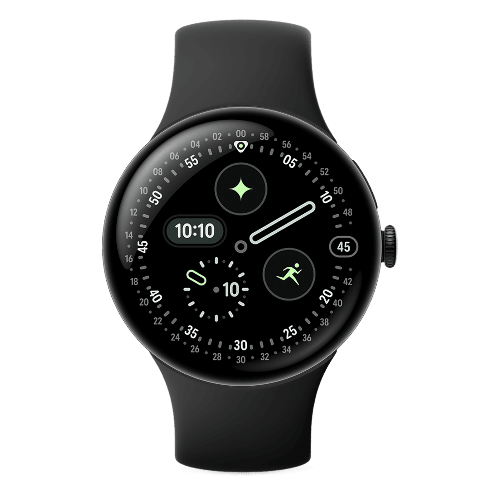 Google Pixel Watch 4 Wi-Fi+Bluetooth Wear OS 6.0 Smartwatch (45mm AMOLED LTPO Display, Qualcomm Snapdragon W5 Gen 2 Cortex-M55, Health Tracking Insights, Obsidian Active Band)