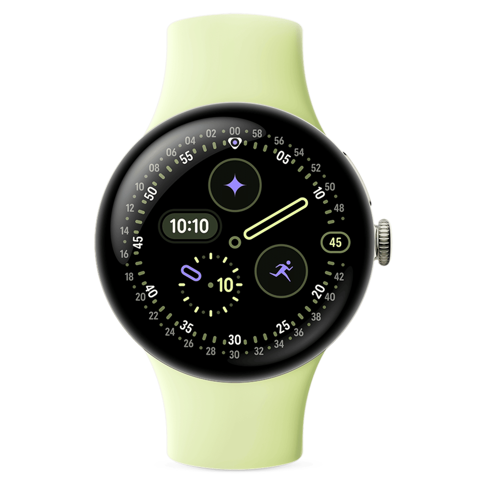 Google Pixel Watch 4 Wi-Fi+Bluetooth Wear OS 6.0 Smartwatch (41mm AMOLED LTPO Display, Qualcomm Snapdragon W5 Gen 2 Cortex-M55, Health Tracking Insights, Lemongrass Active Band)