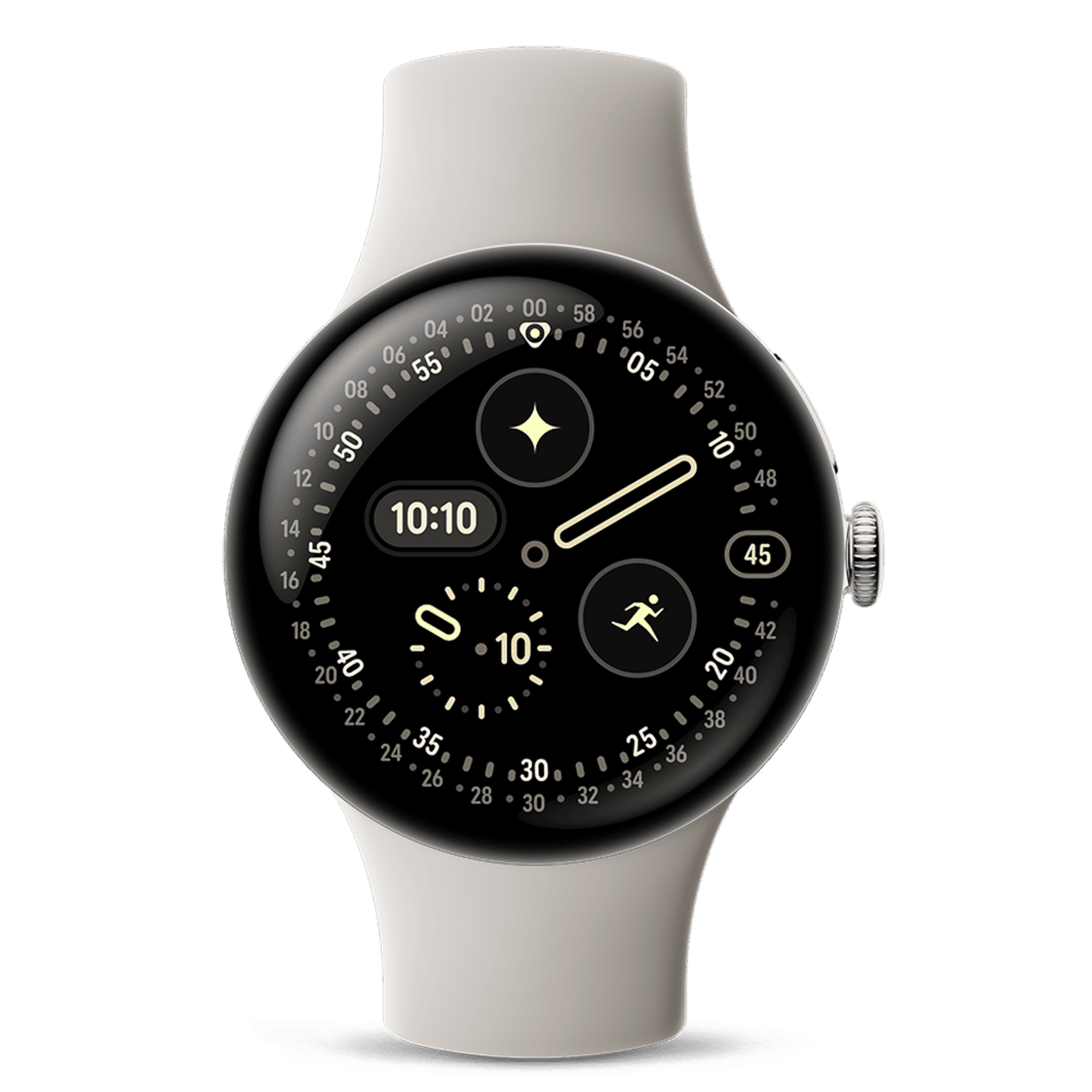 Google Pixel Watch 4 Wi-Fi+Bluetooth Wear OS 6.0 Smartwatch (41mm AMOLED LTPO Display, Qualcomm Snapdragon W5 Gen 2 Cortex-M55, Health Tracking Insights, Porcelain Active Band)