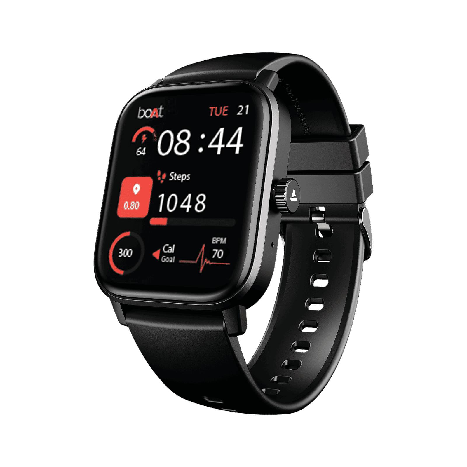 boAt Wave Astra Neo Smartwatch with Bluetooth Calling (46.4mm HD Display, IP68 Dust, Sweat, Splash Resistance, Active Black Strap)