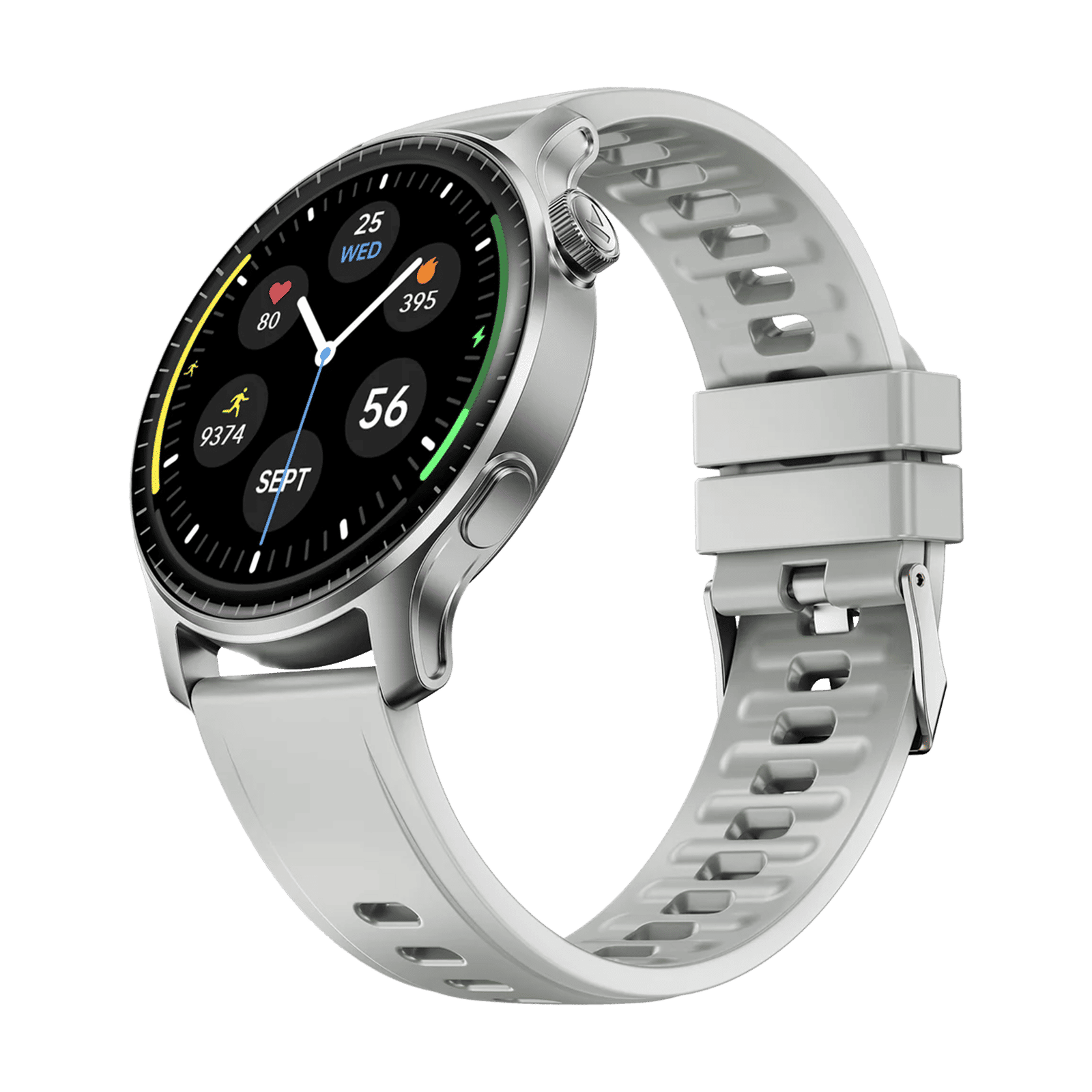 boAt Ultima Summit Smartwatch with Bluetooth Calling (36.32mm AMOLED Display, IP68 Water Resistant, Silver Mist Strap)