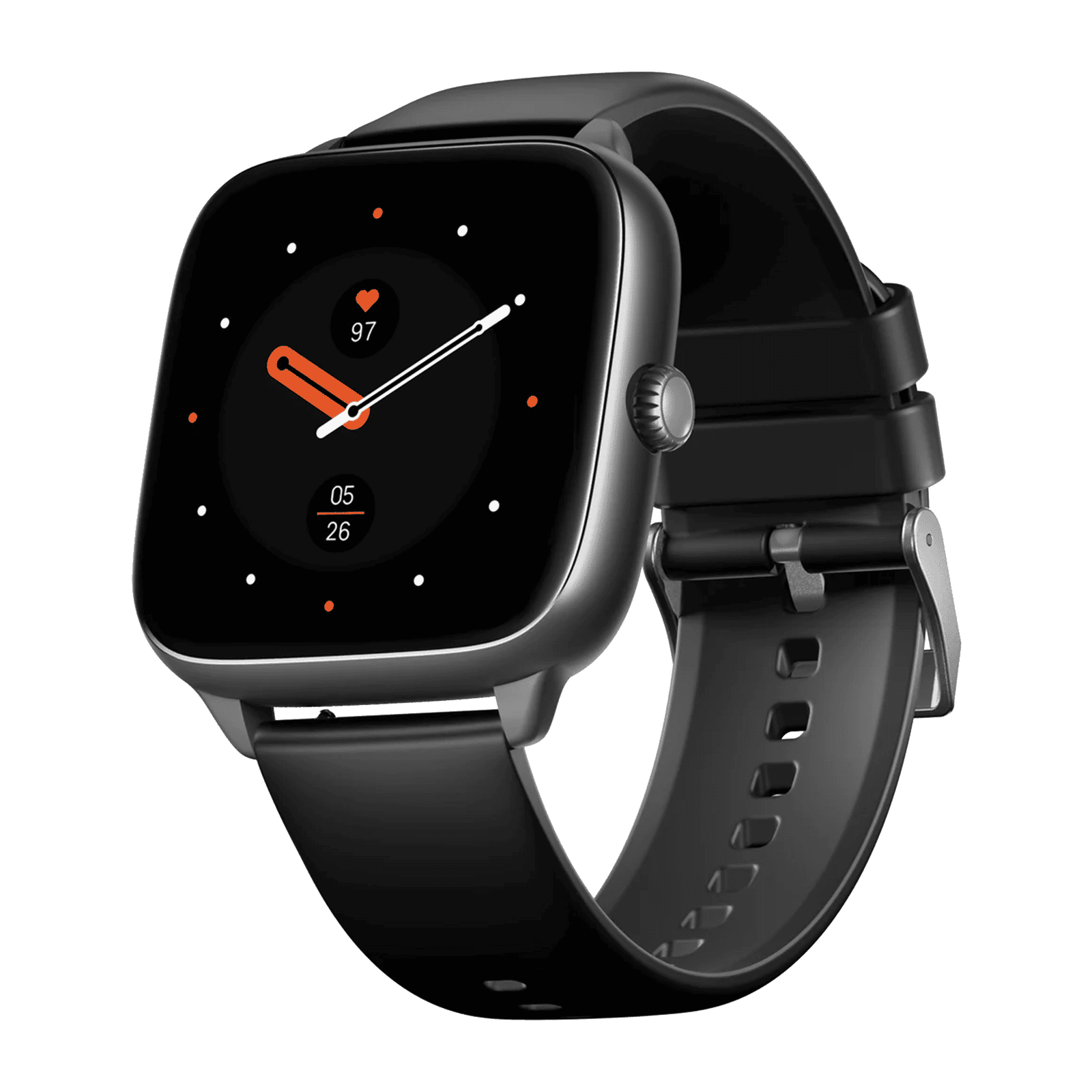 boAt Storm Verge Smartwatch with Bluetooth Calling (43.7mm Ultra HD Display, IP68 Dust, Sweat & Splash Resistance, Active Black Strap)