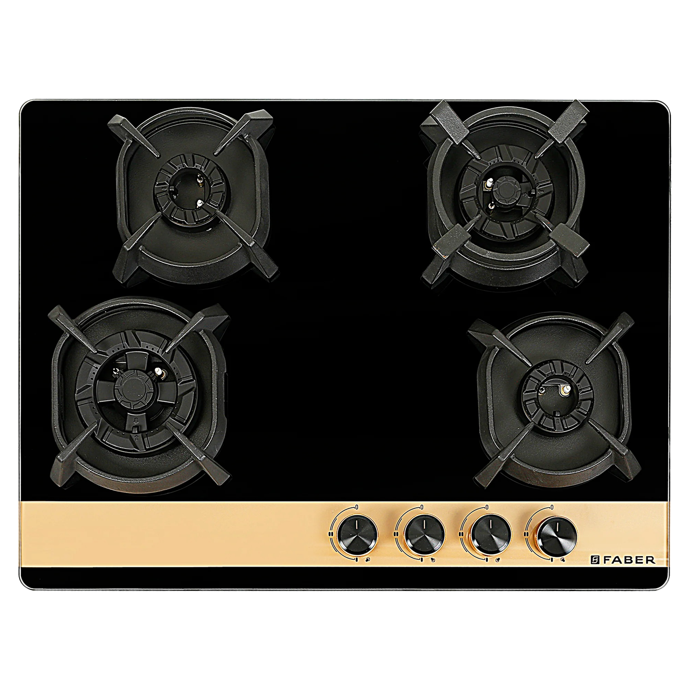 FABER Utopia Pro HT 704 BR CI Toughened Glass Top 4 Burner Automatic Hob (Flame Failure Device, Black)