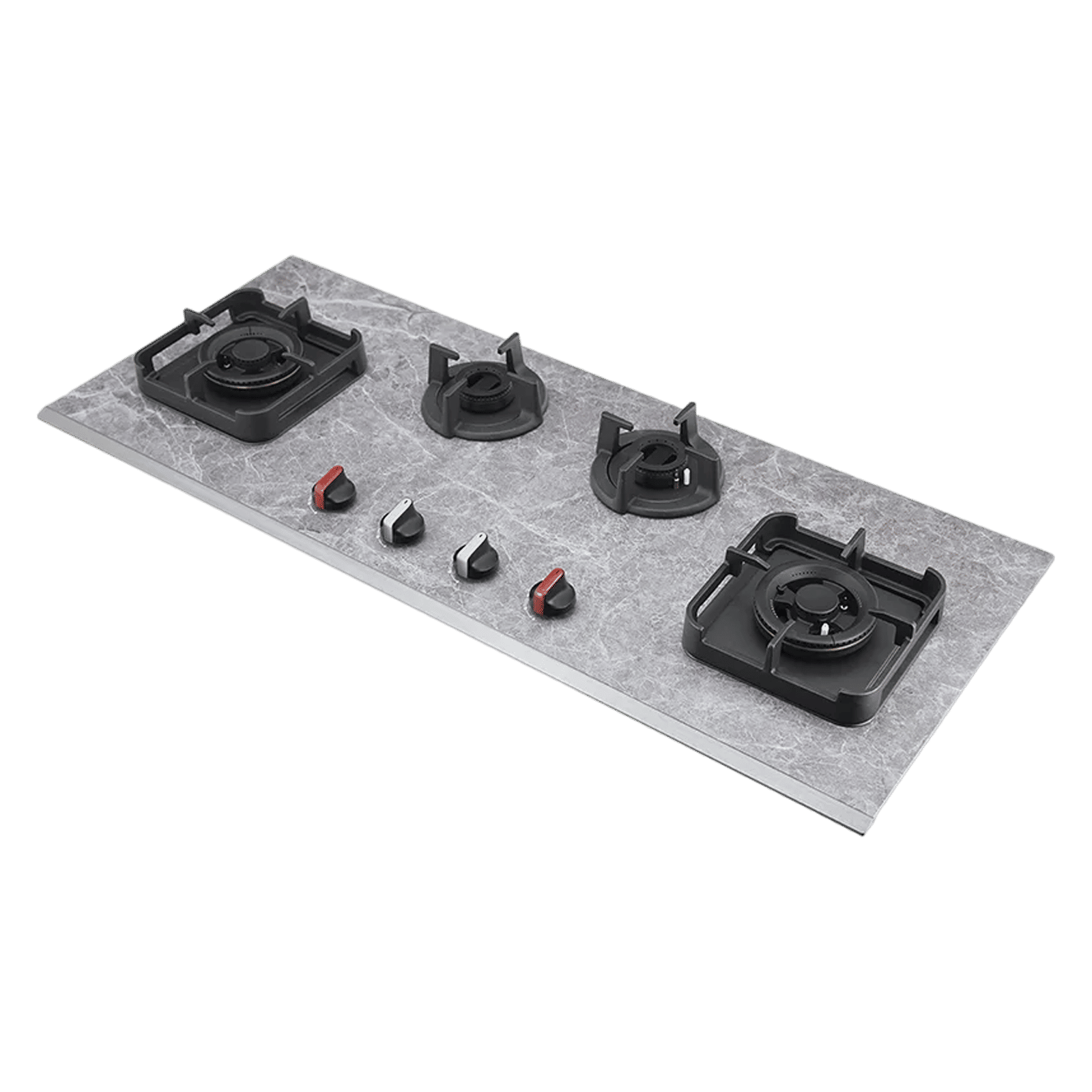 KAFF MARMOR 1104 Glass Top 4 Burner Automatic Hob (Full Flame Failure Device, Rock Glass Black)